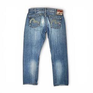 Y2k Evisu Low-Rise Jeans Euro Cropped - Size 28